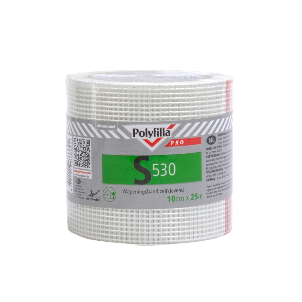 Polyfilla PRO S530 Wapeningsband Zelfklevend 10cm x 25m 25 m