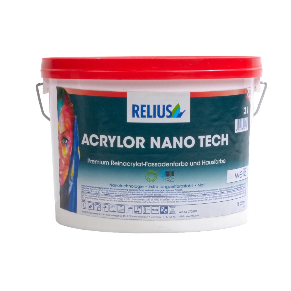 Relius Acrylor Nano Tech Muurverf Wit 3 L