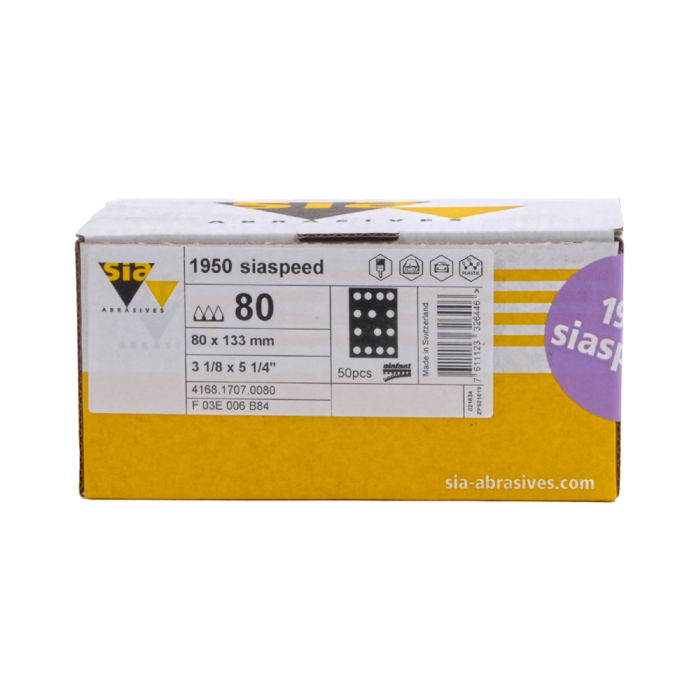 Sia 1950 Siaspeed Schuurpapier 80 Grit 80 x 133 mm - 50 Stuks